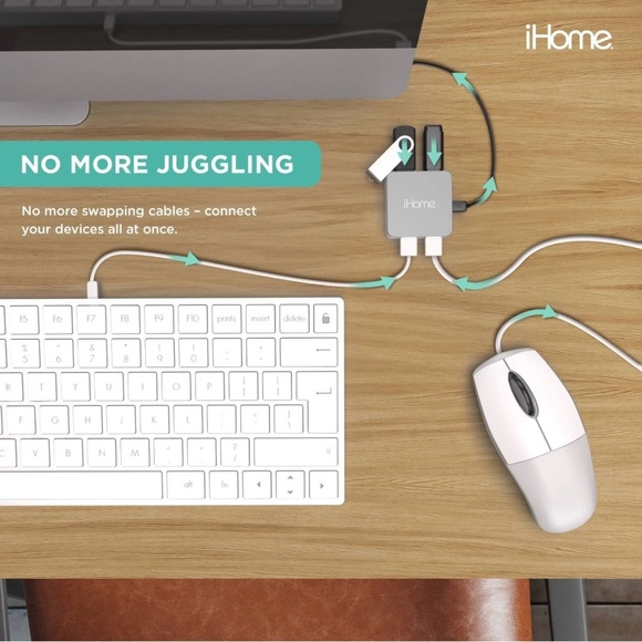 FREE 🆕iHome 4-Port USB 2.0 Hub for Mac - Picture 3 of 16